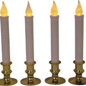 LED Window Candle 4 Pack – Battery Operated – Gold