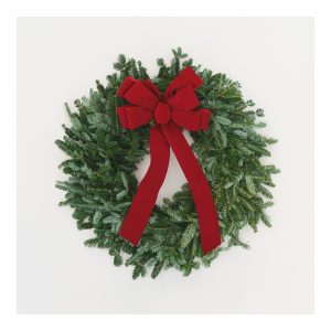 14″ / 26″ Mahoney’s Fraser Fir Wreath with Red Bow